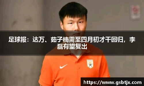 足球报：达万、茹子楠需至四月初才干回归，李磊有望复出